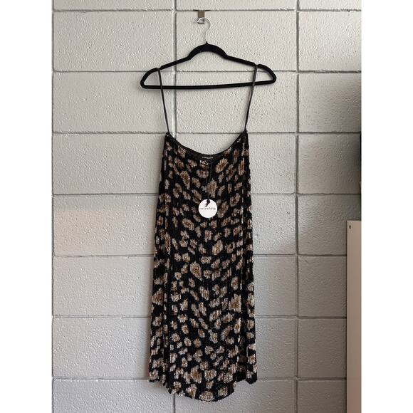 NWT Women's Retrofete Sequin Veronica Leopard Print Midi Skirt size S Glam - Picture 1 of 3